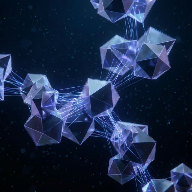 Abstract crystal geometry with glowing connections